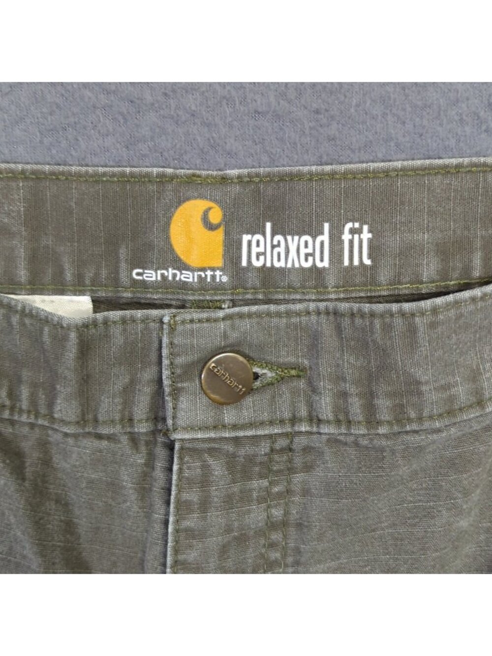 Carhartt Pants Men's 42x30 Fits 40x29 Green B342 MOS Cargo Carpenter Double Knee - Picture 12 of 14